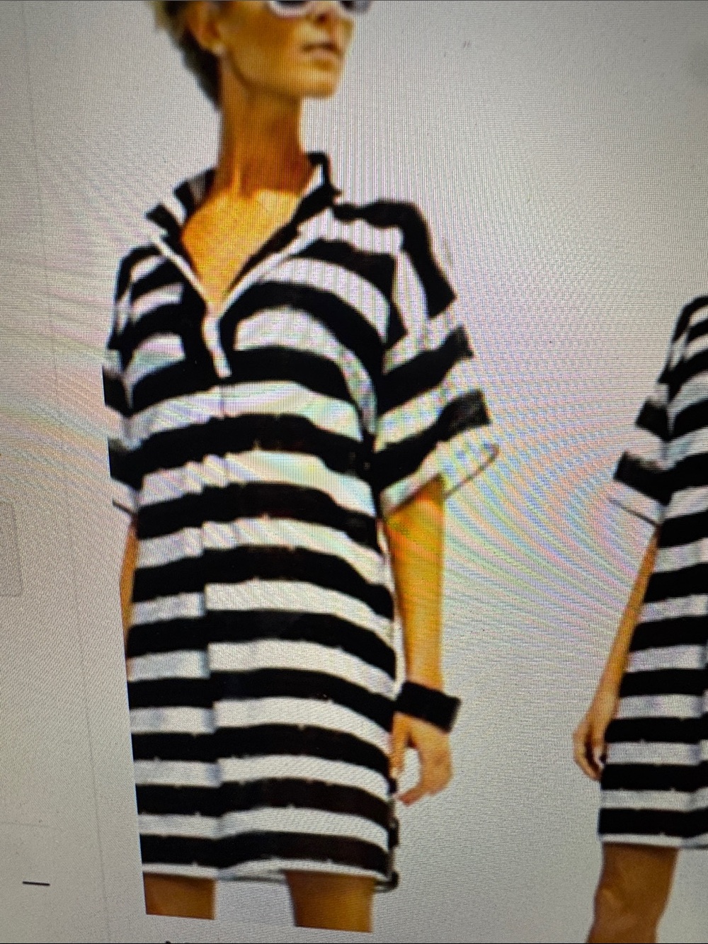 Maryan Mehlhorn Striped Beach Dress w/Sequins